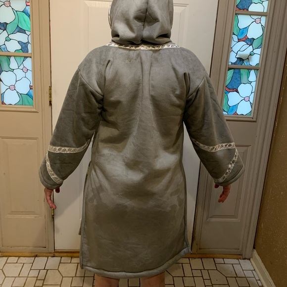Handmade Renaissance Long Hooded Jerkin Coat - Picture 7 of 7